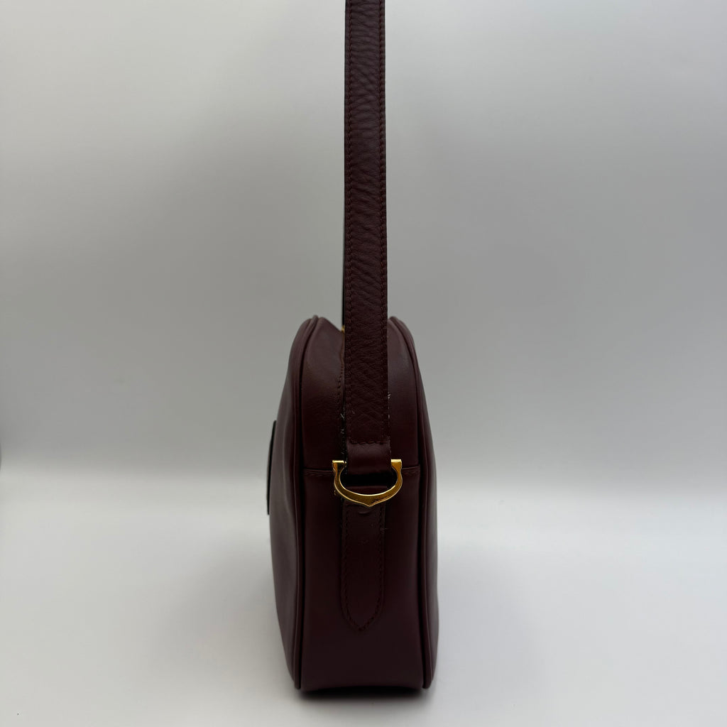Cartier Vintage Must de Cartier Burgundy Leather Camera Bag