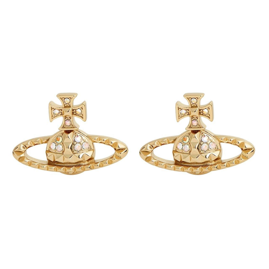 Vivienne Westwood Gold-Tone Crystal Orb Stud Earrings