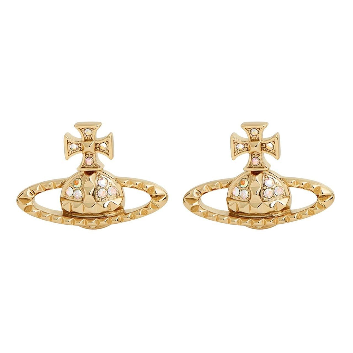 Vivienne Westwood Gold-Tone Crystal Orb Stud Earrings