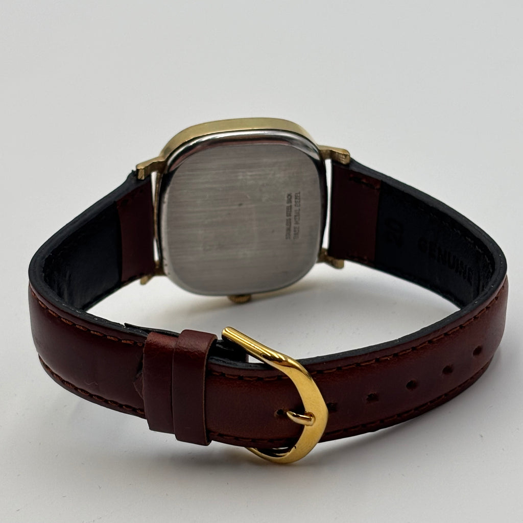 Longines Vintage 1970s Gold-Tone Diamond Dial Cushion Watch