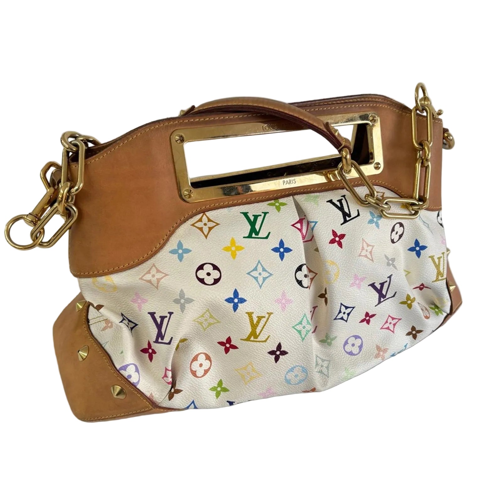 LOUIS VUITTON x TAKASHI MURAKAMI WHITE MULTICOLORE JUDY MM BAG