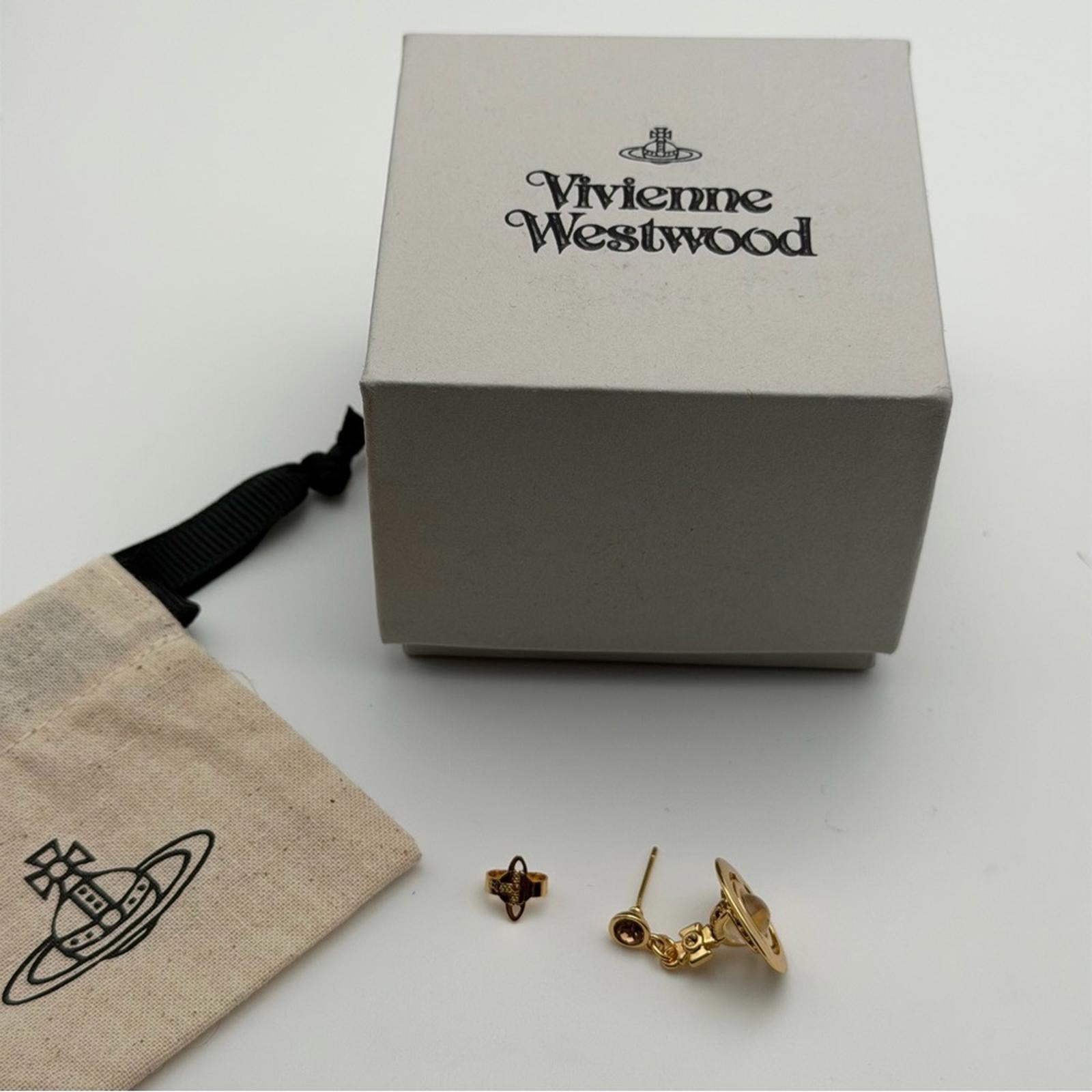 VIVIENNE WESTWOOD PETIT ORB DROP EARRINGS – GOLD TONE