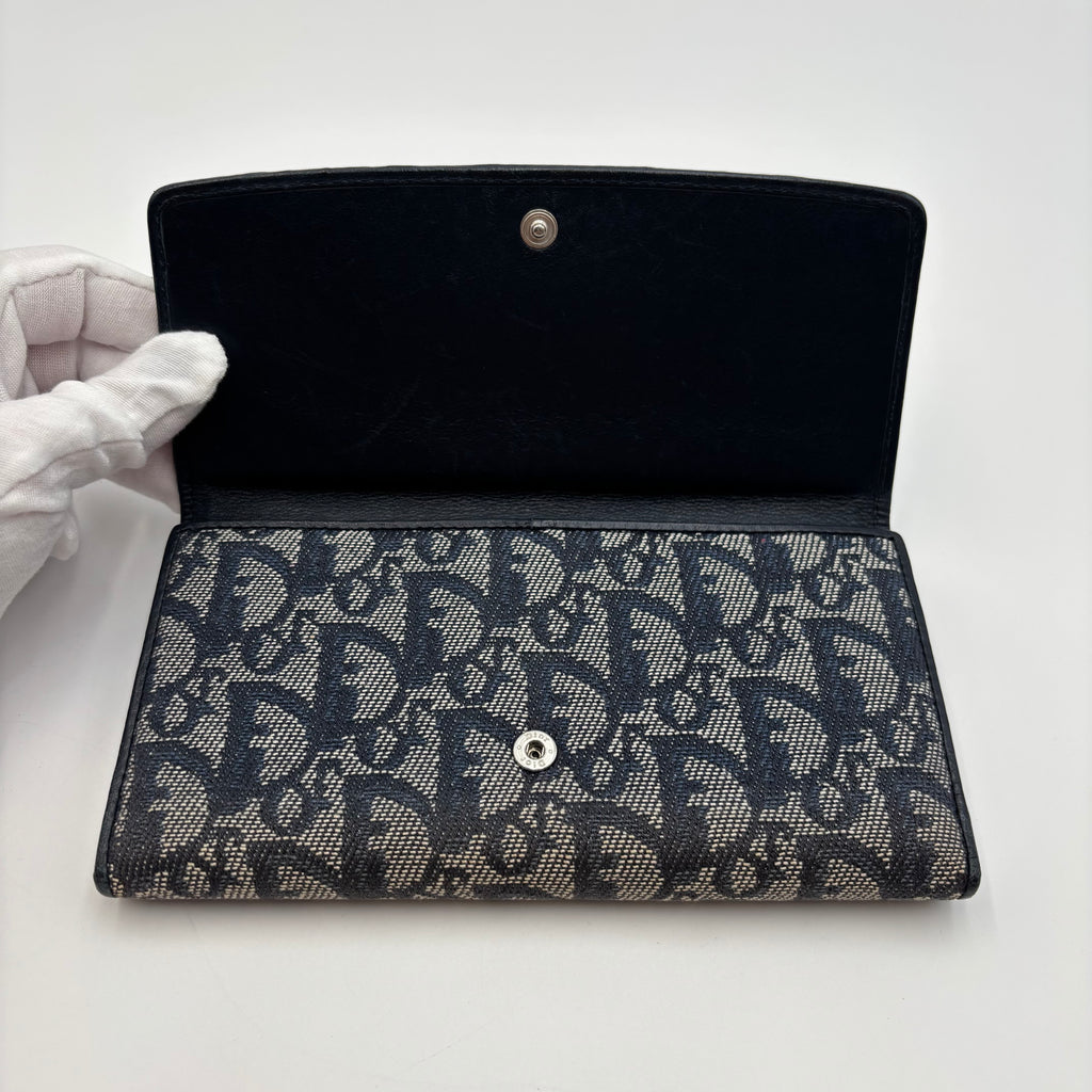 Dior Vintage Trotter Oblique Monogram Long Wallet 2006