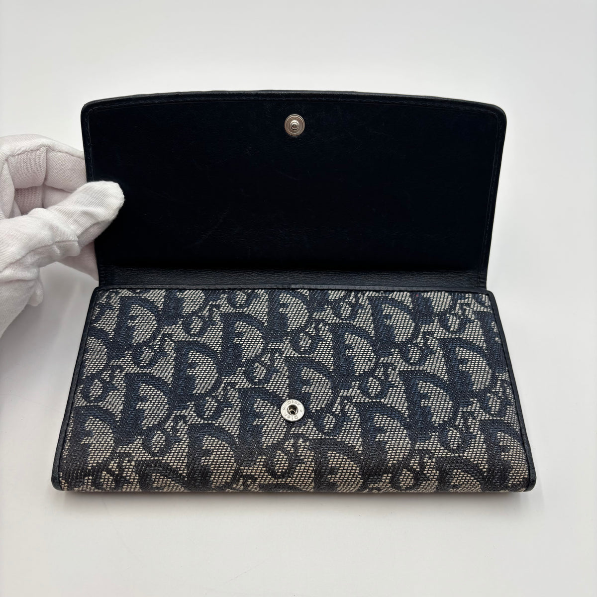 Dior Vintage Trotter Oblique Monogram Long Wallet 2006