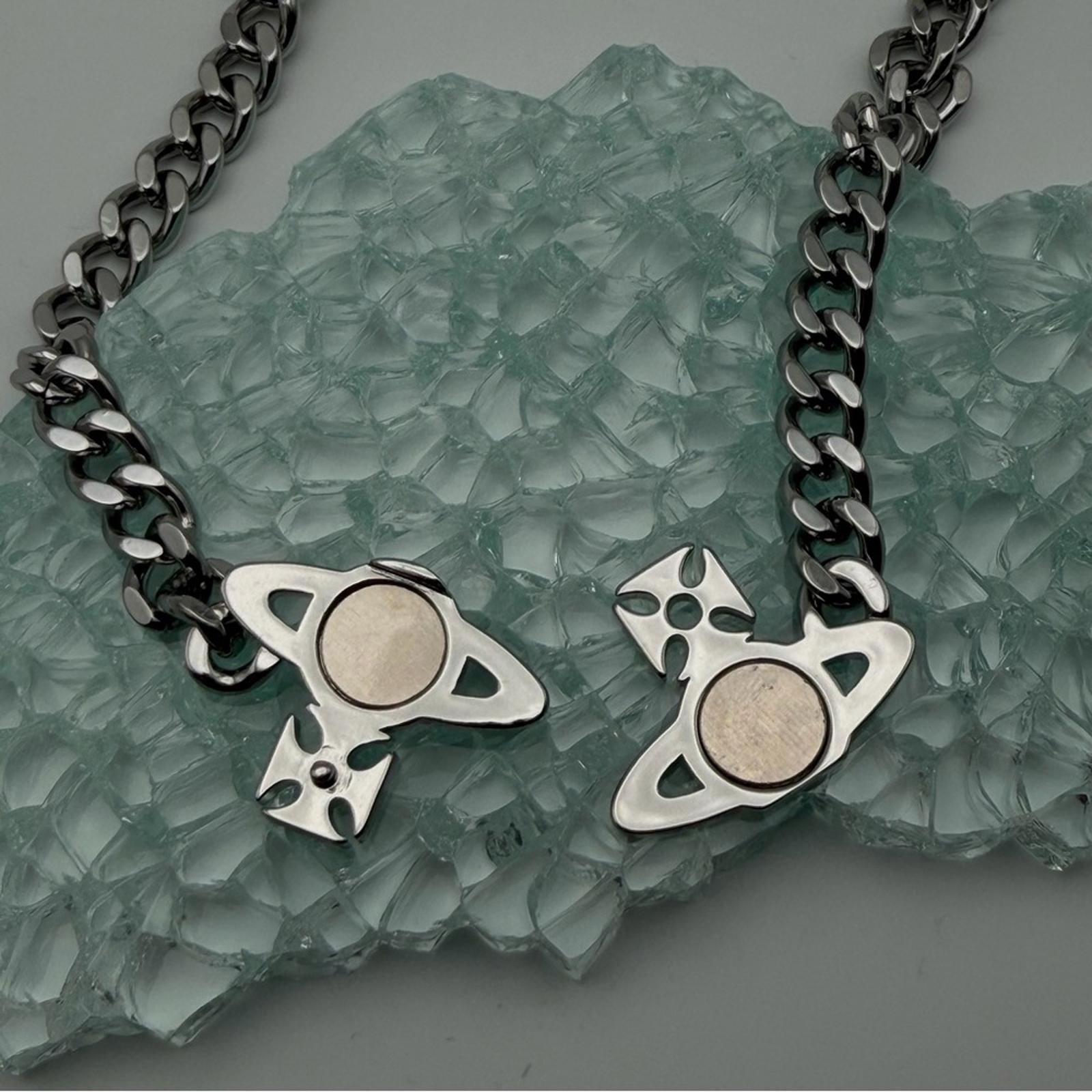 VIVIENNE WESTWOOD GRAZIELLA SMALL CHOKER — PLATINUM / WHITE