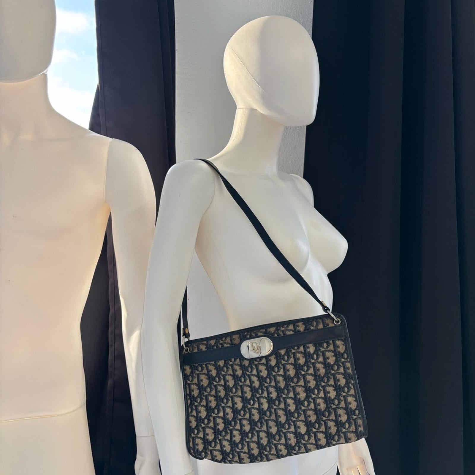 CHRISTIAN DIOR TROTTER CANVAS SHOULDER BAG
