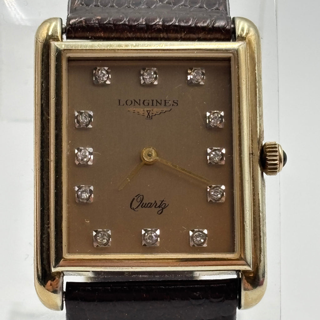 Longines Diamond Dial Rectangular Quartz Watch 27mm – 1980s