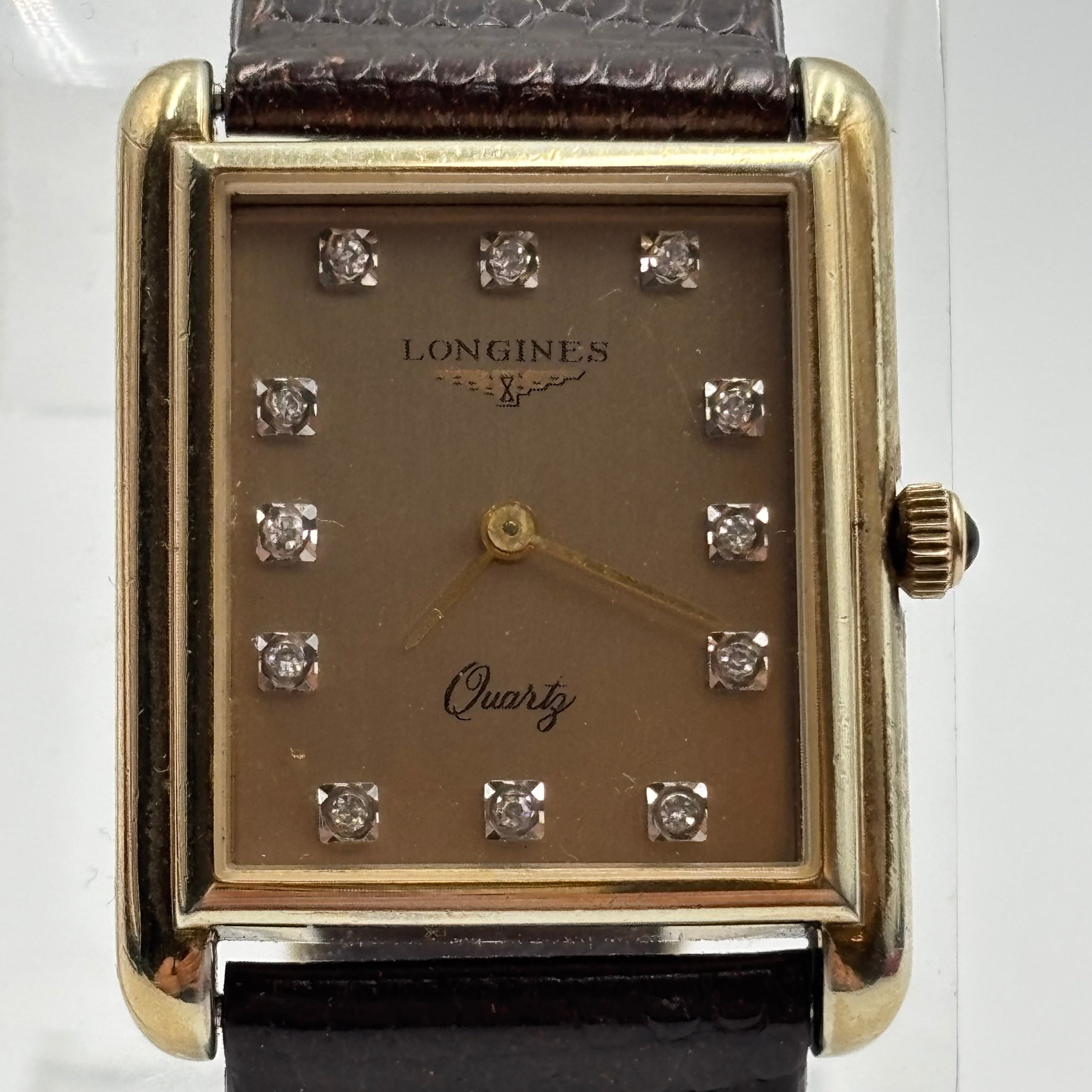 Longines Diamond Dial Rectangular Quartz Watch 27mm – 1980s