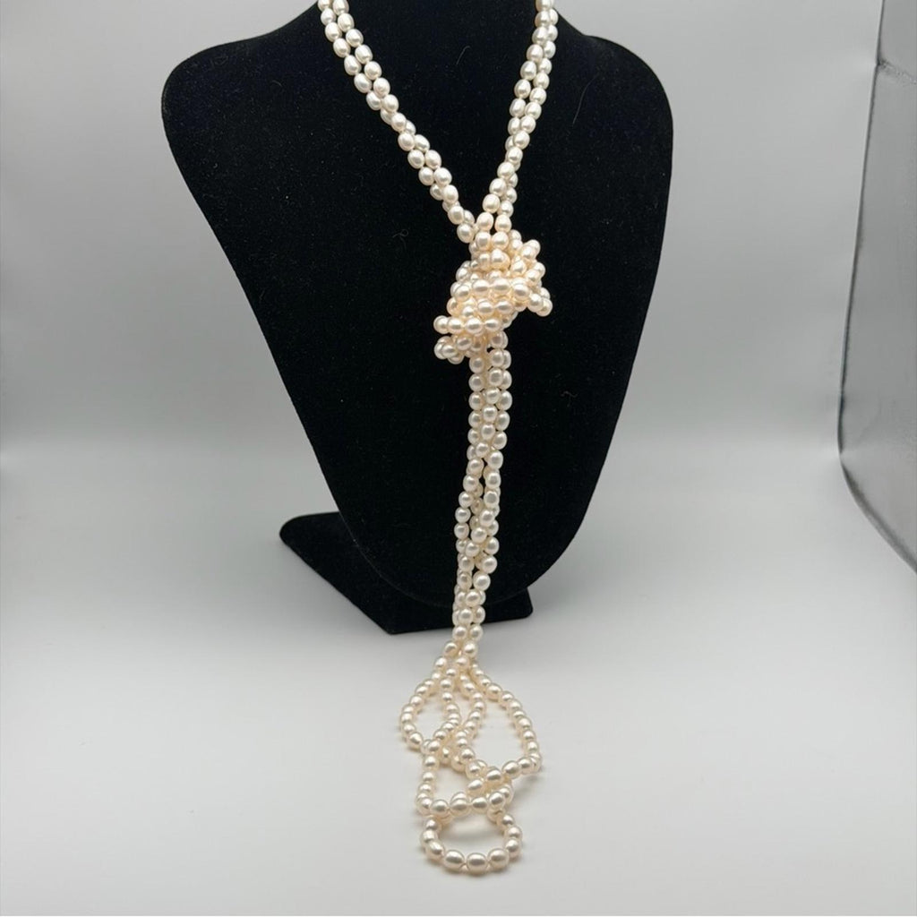 Vintage 100” Pearl Opera / Sautoir Necklace – 14K Gold Clasp