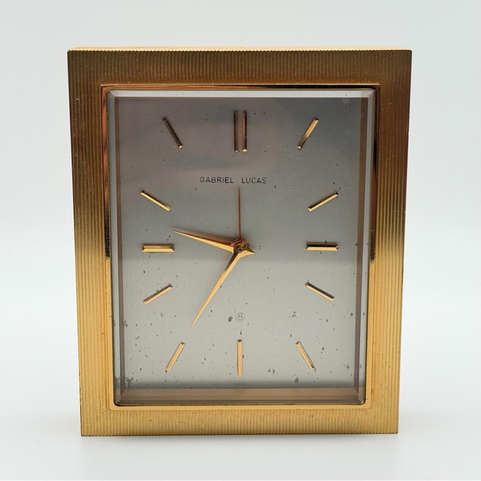Gabriel Lucas Brass Desk Clock — Swiss Made