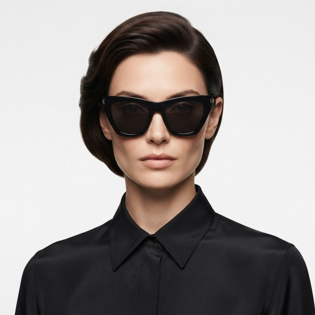Saint Laurent SL 214 Kate Cat-Eye Sunglasses – Black