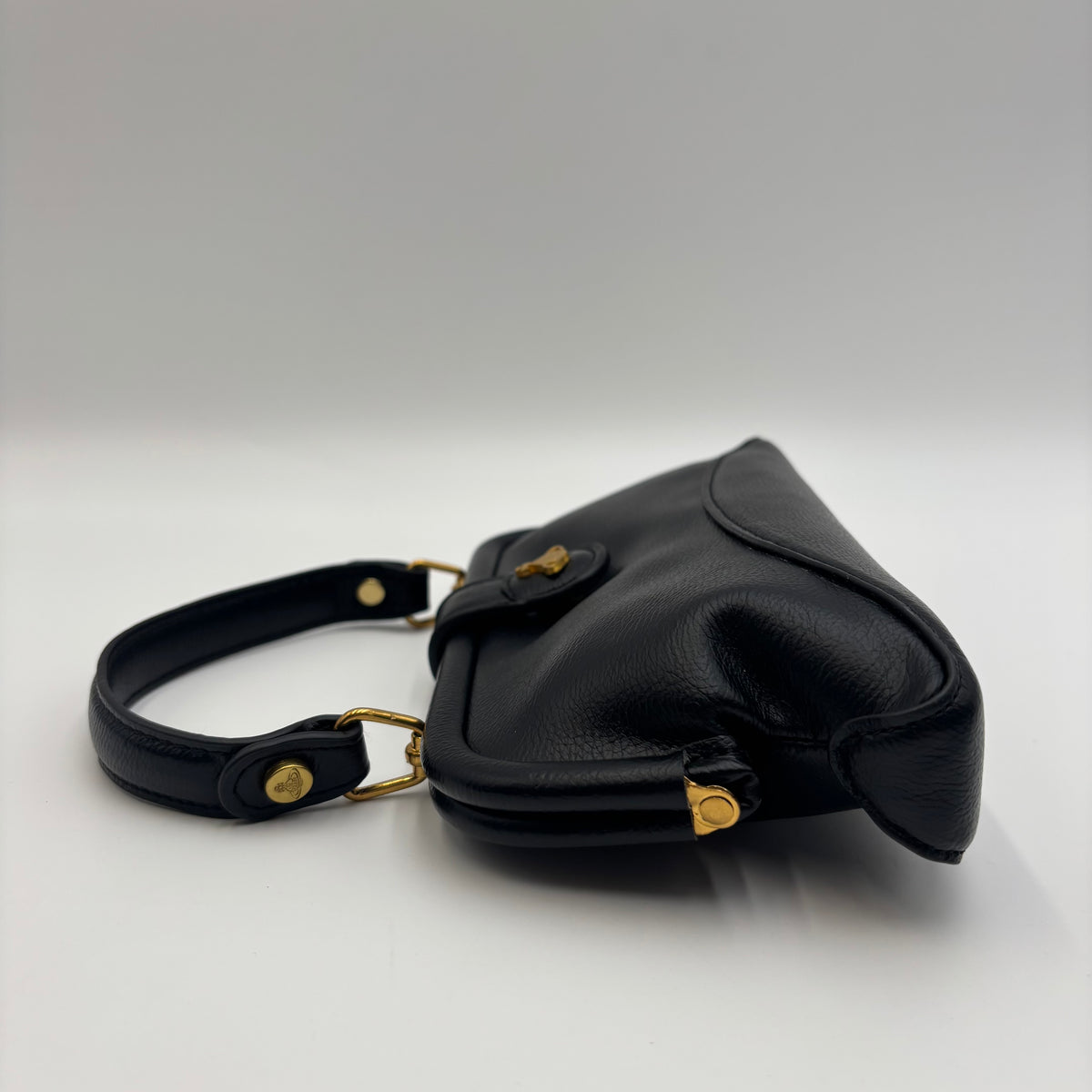 Vivienne Westwood Abbey Leather Cross-Body Bag in Black