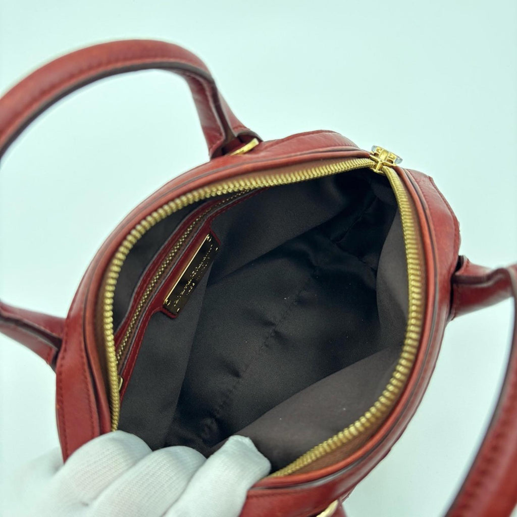 Salvatore Ferragamo Fiamma Leather Small Top Handle Bag