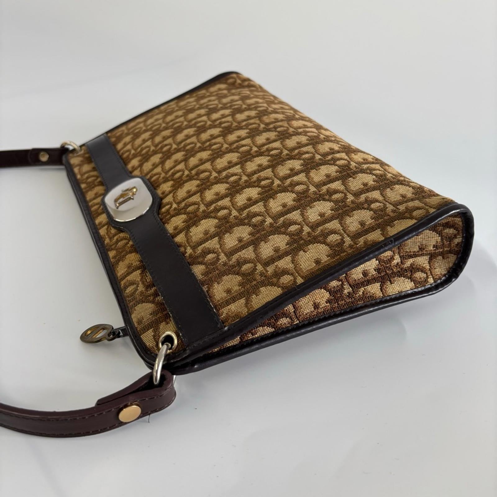 CHRISTIAN DIOR TROTTER CANVAS SHOULDER BAG