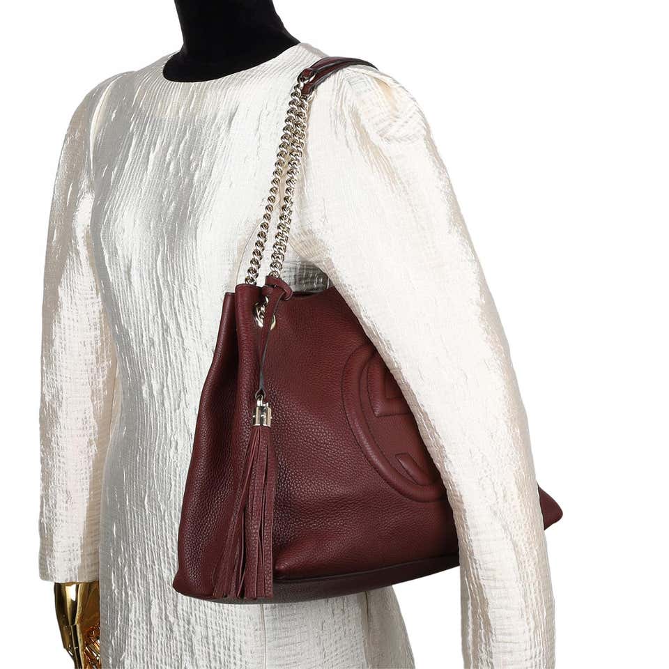 Gucci Soho Interlocking G Leather Chain Tote in Bordeaux