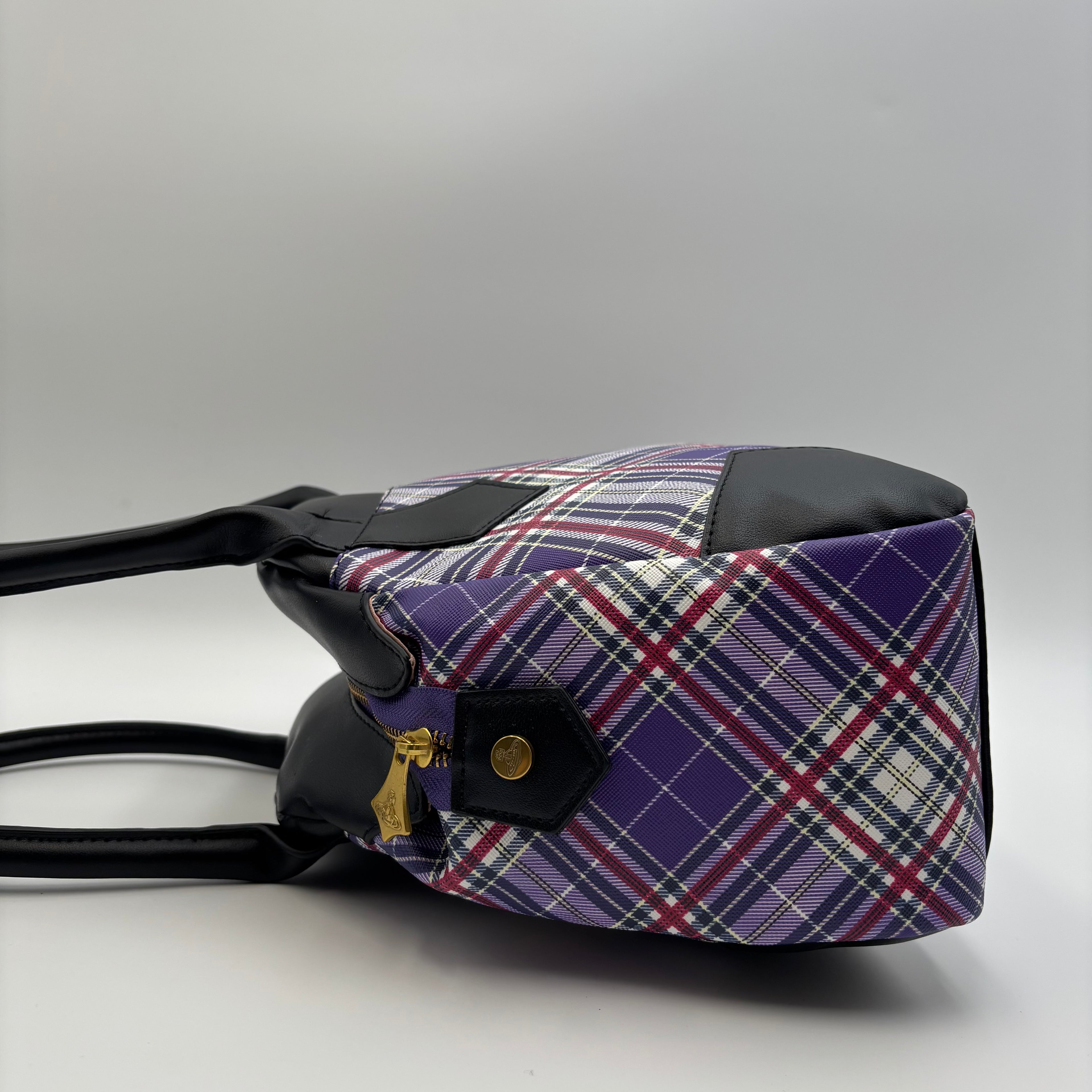 Vivienne Westwood Purple Tartan Orb Handbag