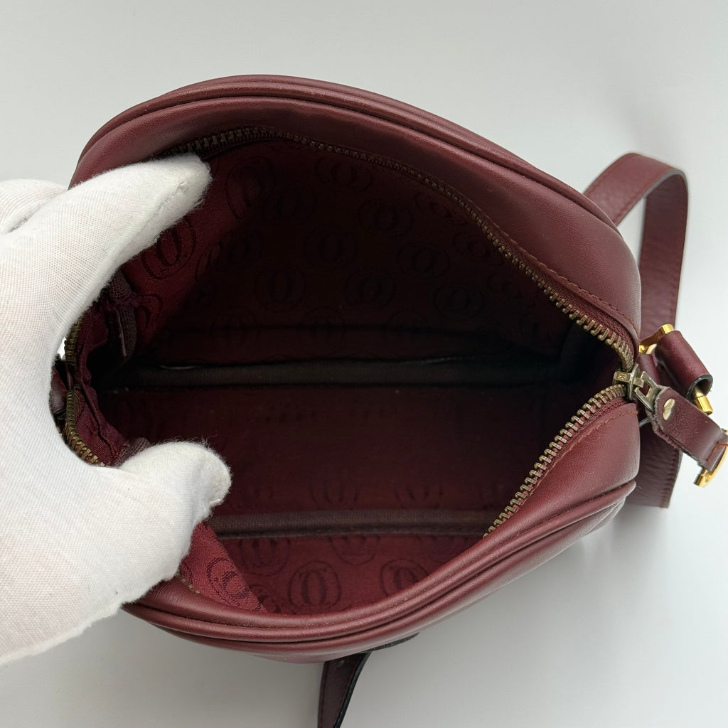 Cartier Vintage Must de Cartier Burgundy Leather Camera Bag