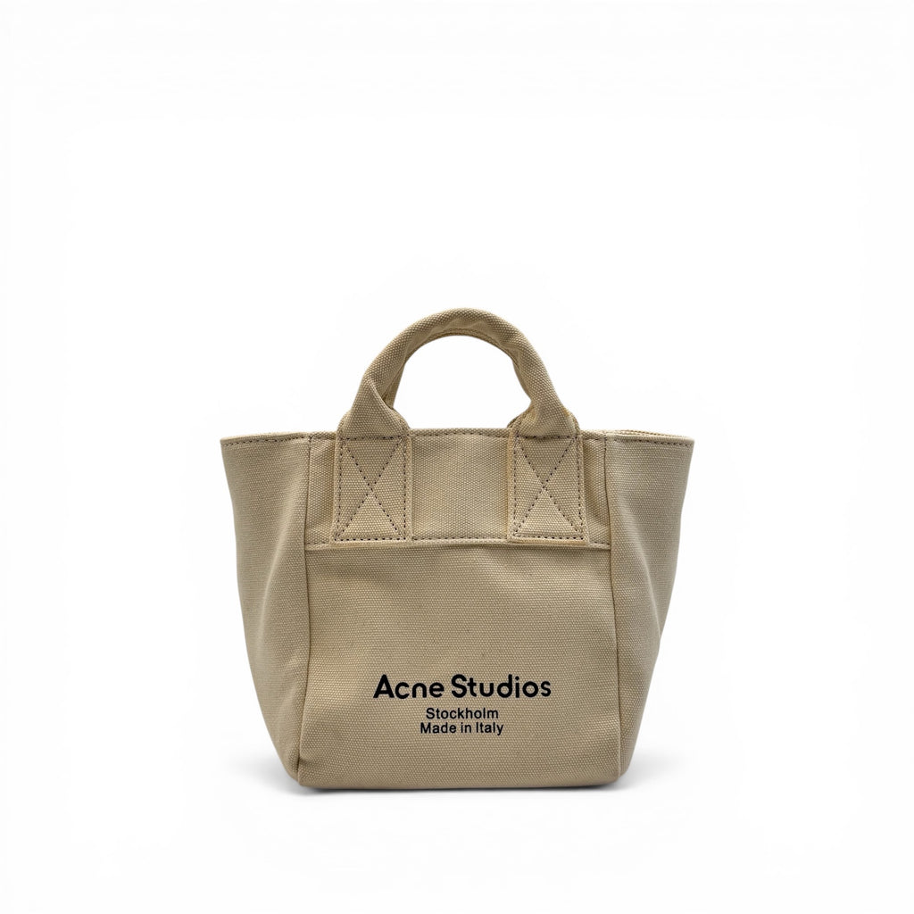 Acne Studios Mini Canvas Tote Bag Beige Top Handle Crossbody