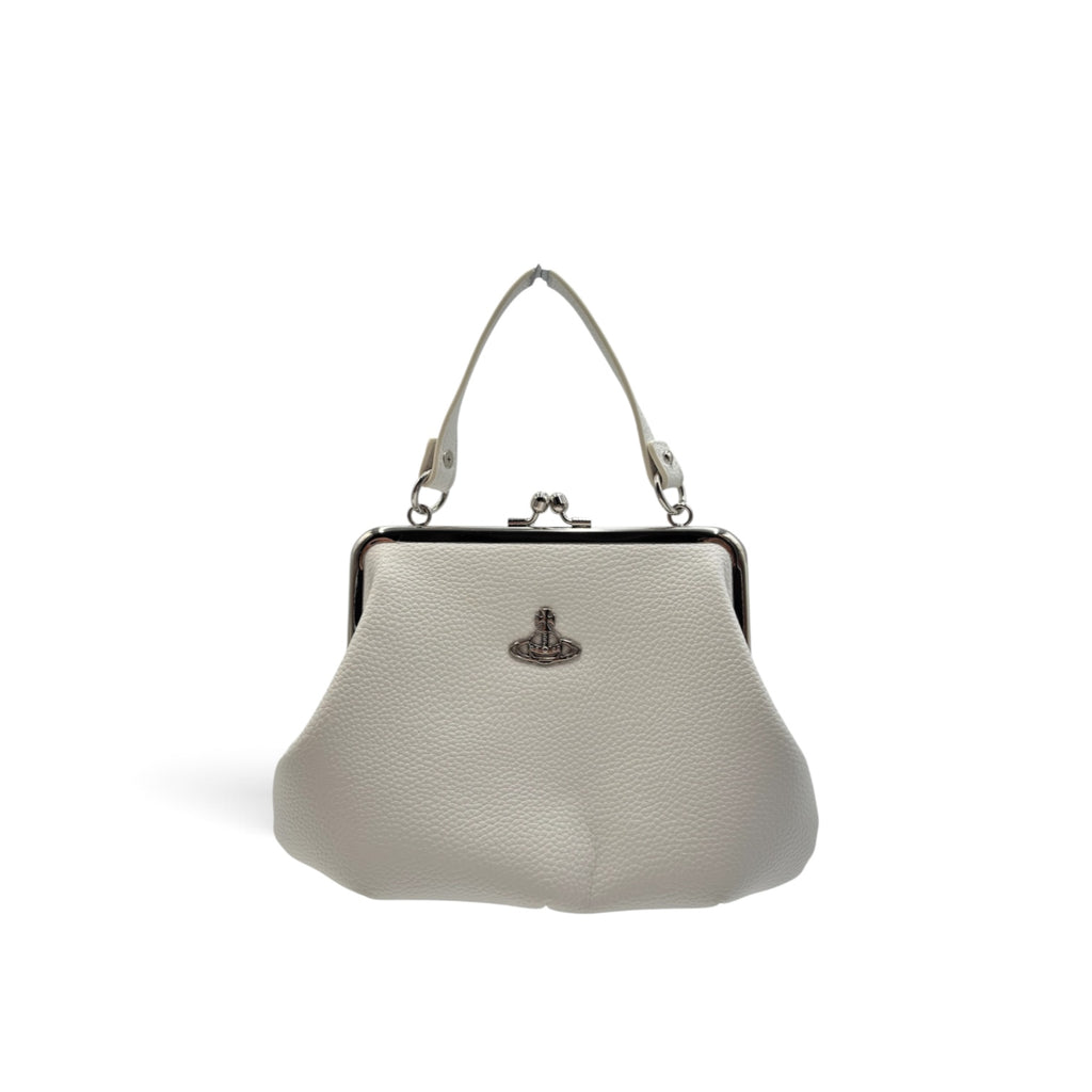 Vivienne Westwood Granny Frame Nappa Leather Bag – White