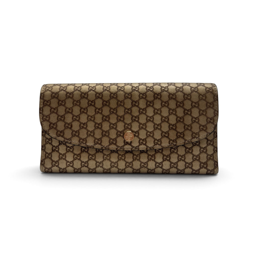 Gucci Microguccissima Continental Wallet Metallic Gold 2010