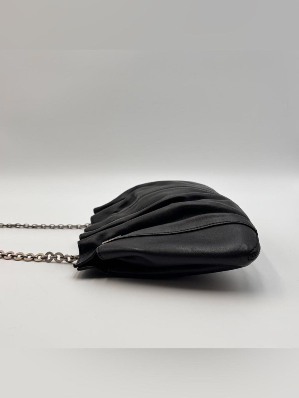 Salvatore Ferragamo Black Leather Chain Shoulder Bag
