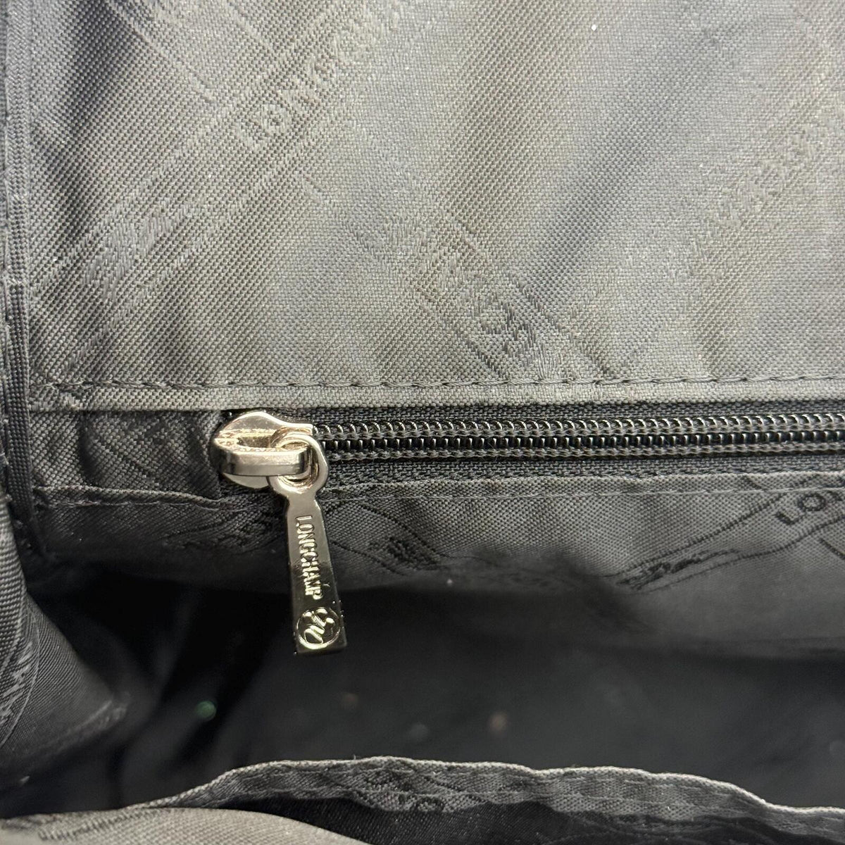 Longchamp Black Crocodile Embossed Roseau Tote