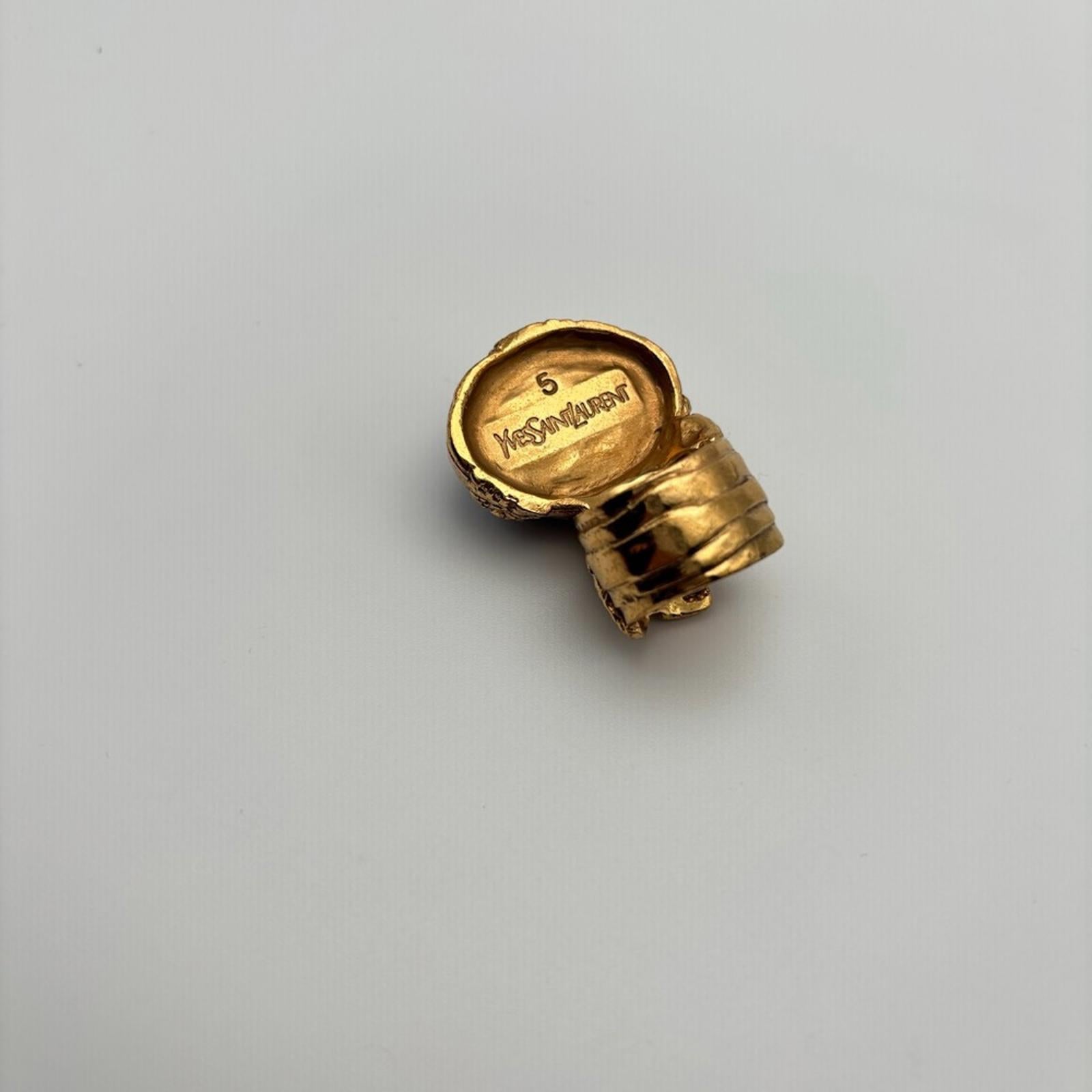 YVES SAINT LAURENT VINTAGE GOLD-PLATED SCULPTURAL STATEMENT RING