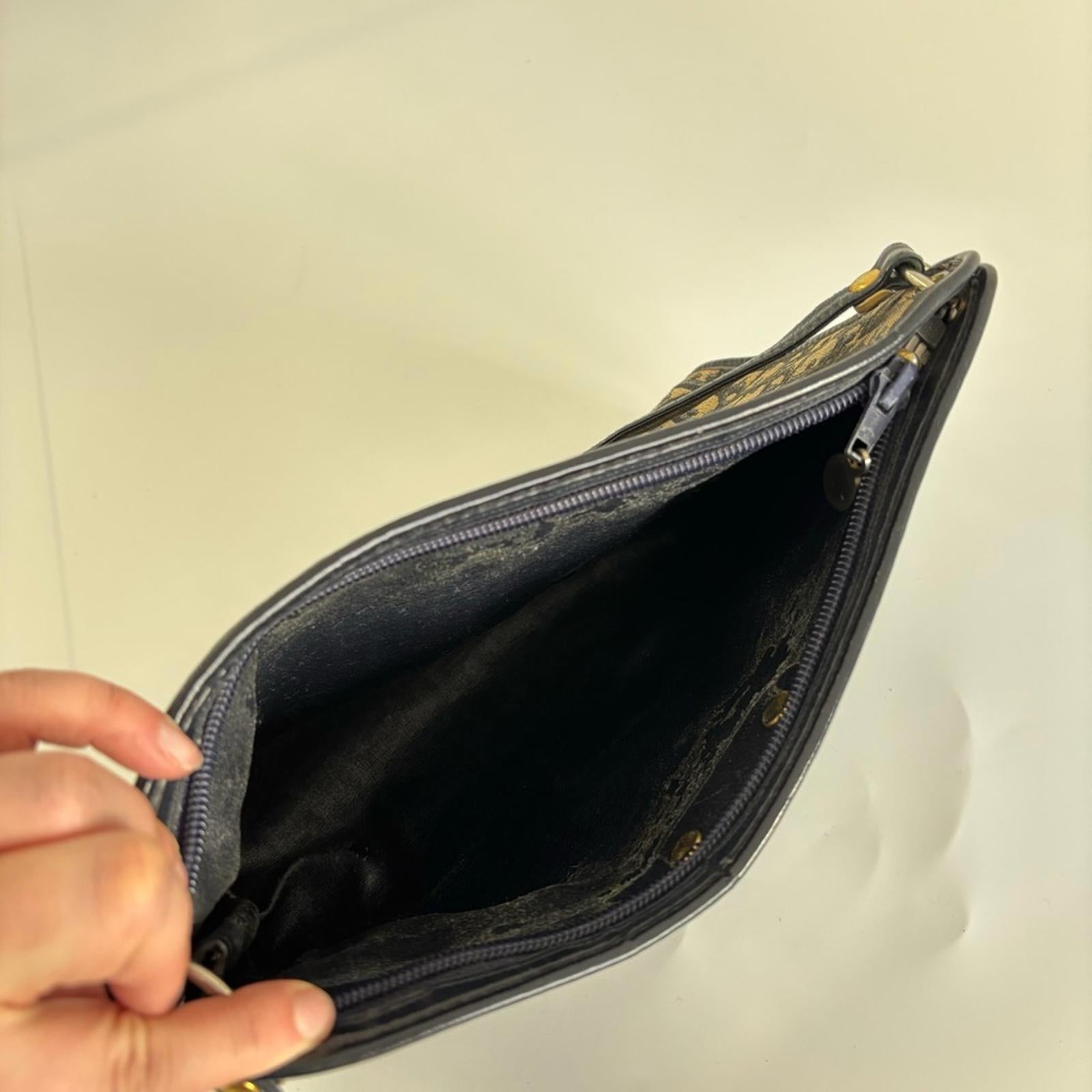 CHRISTIAN DIOR TROTTER CANVAS SHOULDER BAG