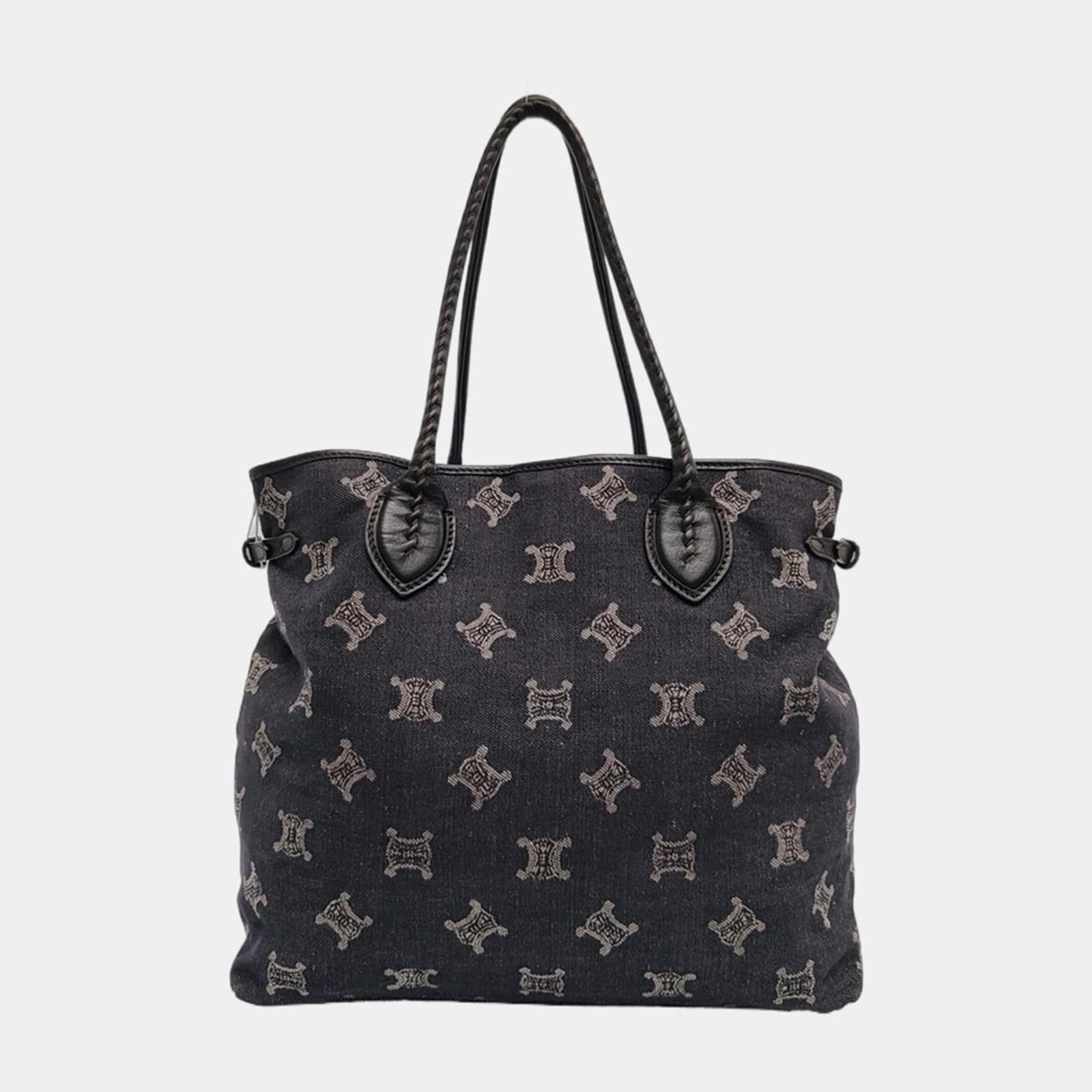 Céline Macadam Denim Tote Bag – Dark Navy