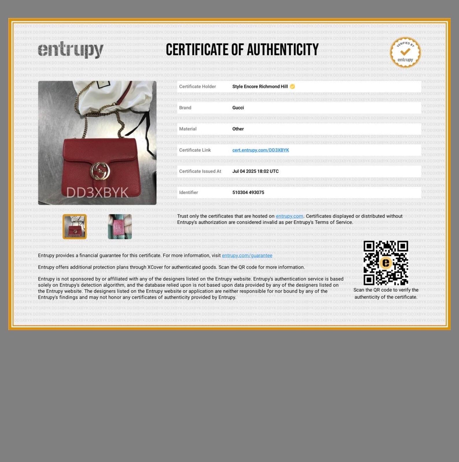 Gucci Interlocking GG Red Leather Chain Crossbody Bag