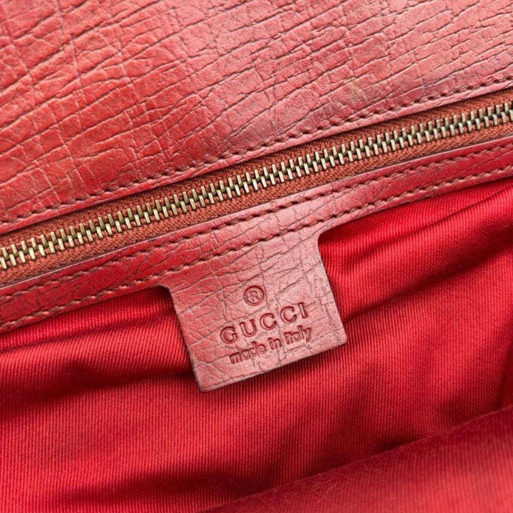 Gucci Red GG Canvas Horsebit Shoulder Bag