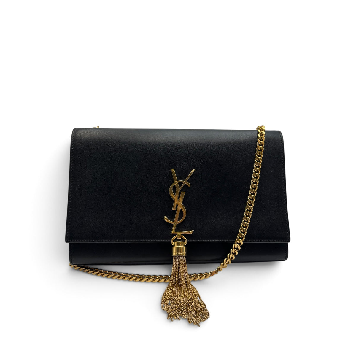 Saint Laurent Kate Medium Tassel Bag – Black Leather & Gold Hardware