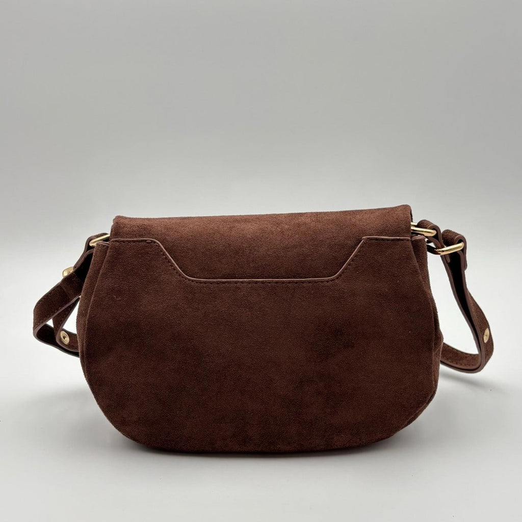 Vivienne Westwood Brown Suede Orb Shoulder Bag Vintage Logo Embossed