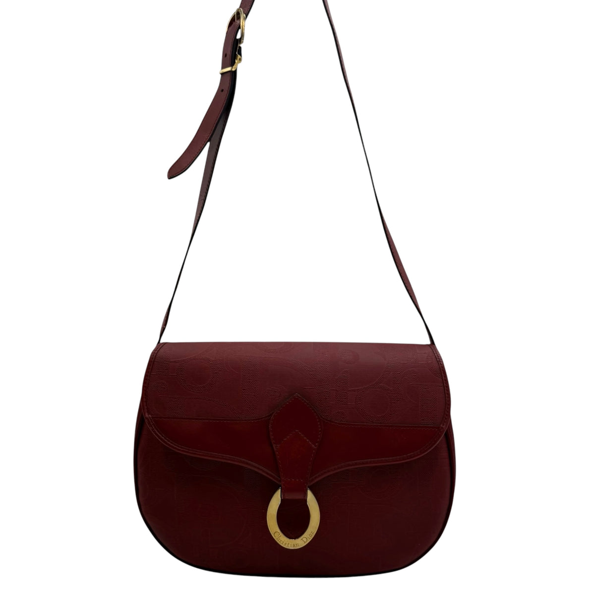 Christian Dior Vintage Burgundy Trotter Monogram Shoulder Bag