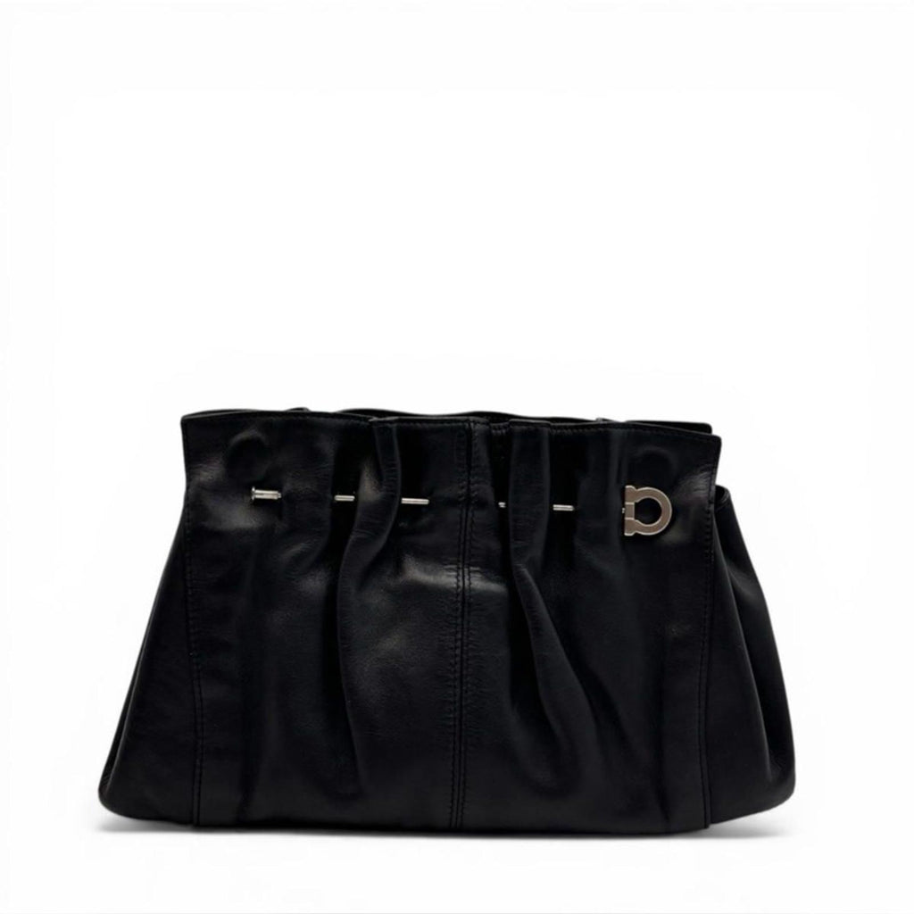 Salvatore Ferragamo Black Leather Chain Shoulder Bag
