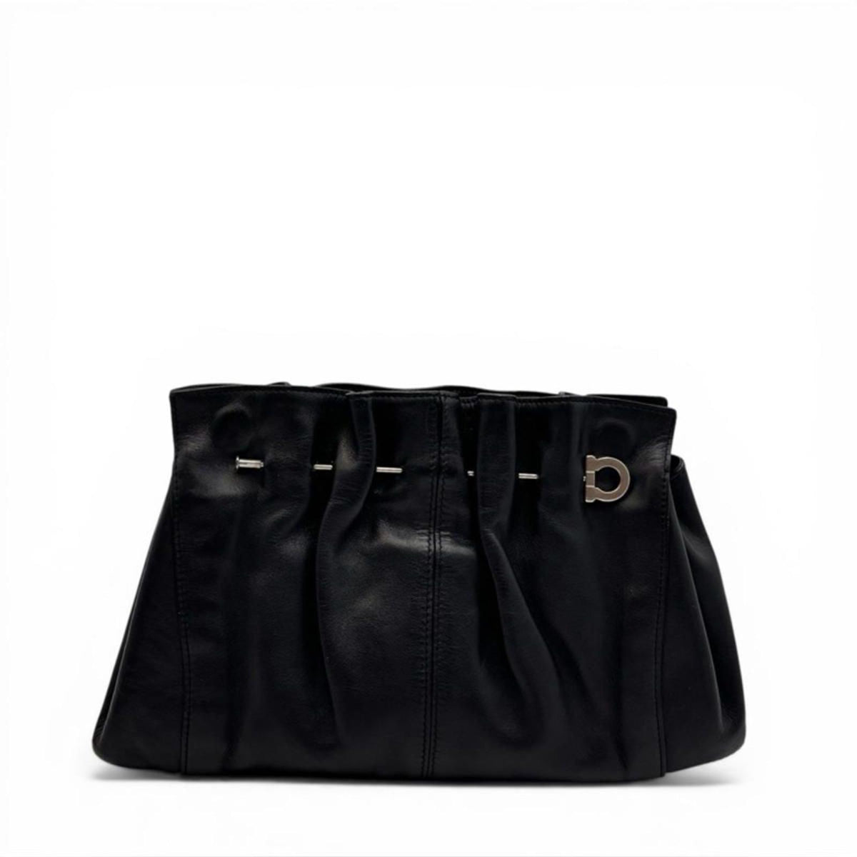 Salvatore Ferragamo Black Leather Chain Shoulder Bag