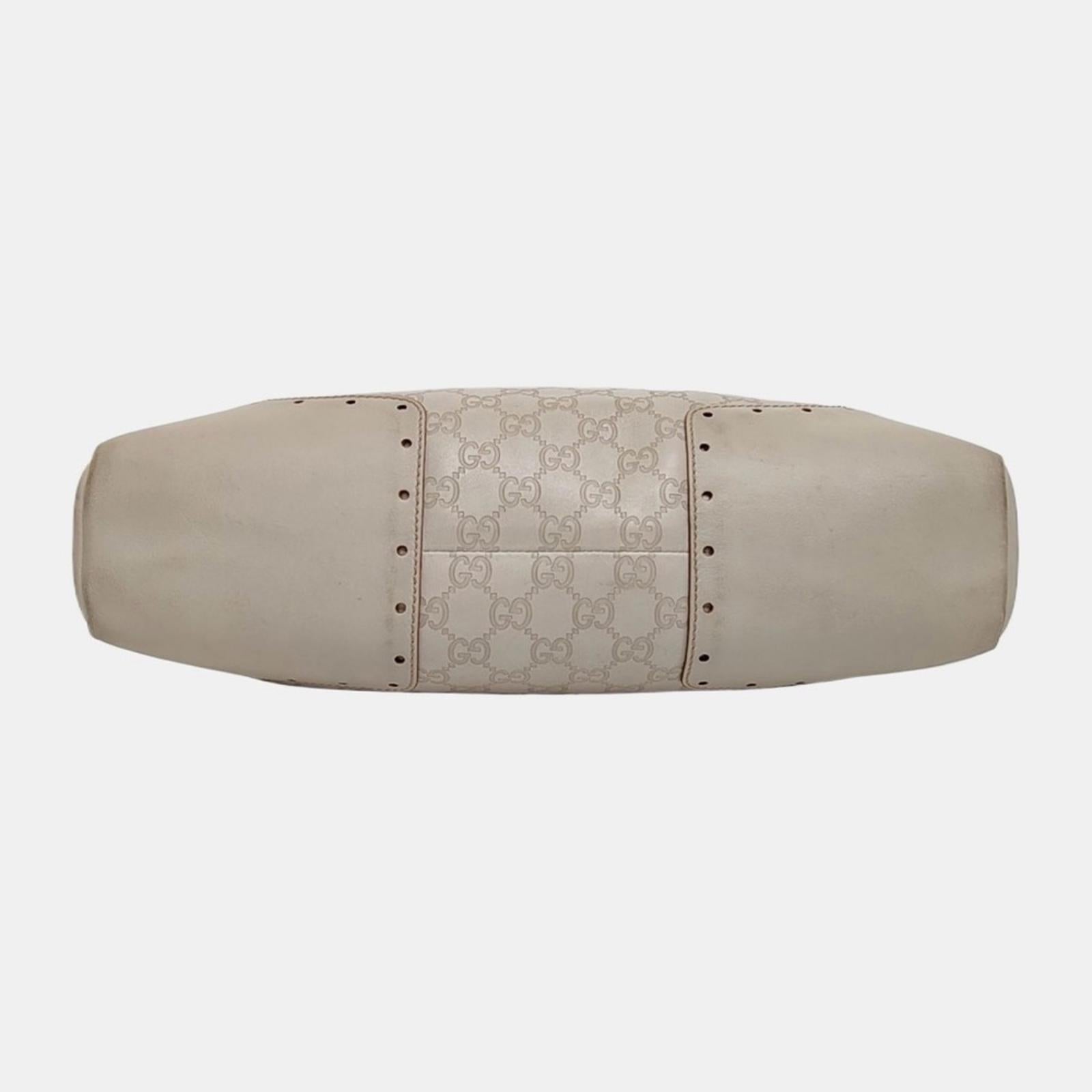Gucci White Guccissima Punch Tote Bag