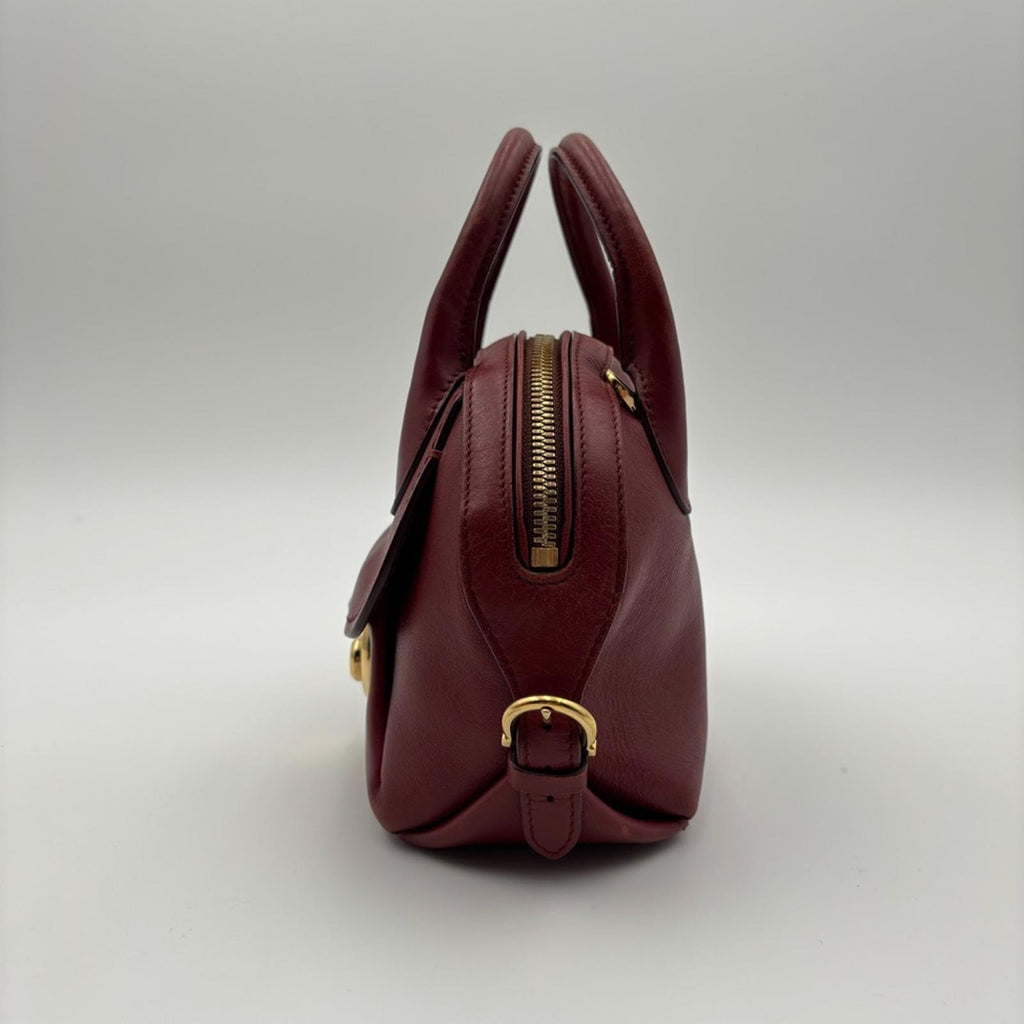 Salvatore Ferragamo Fiamma Leather Small Top Handle Bag