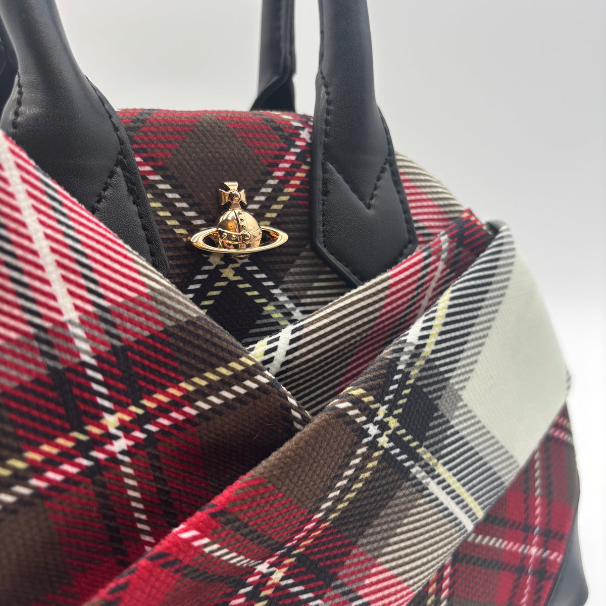 Vivienne Westwood Yasmine Derby Tartan Bow Handbag
