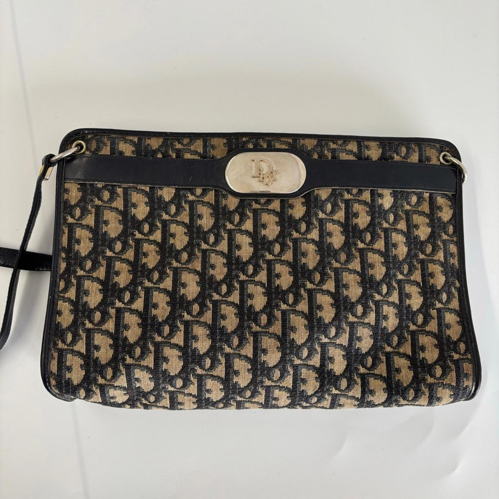 CHRISTIAN DIOR TROTTER CANVAS SHOULDER BAG