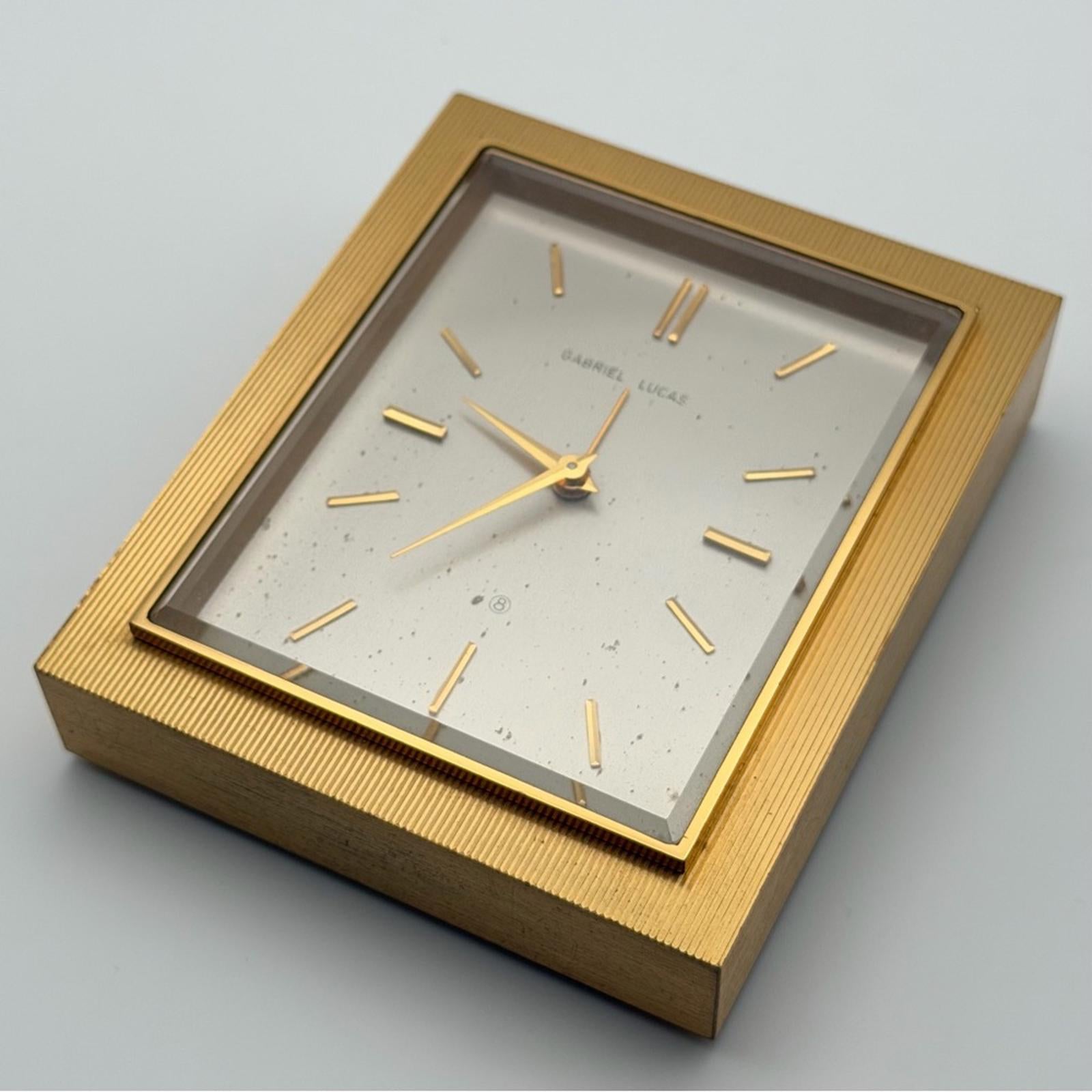 Gabriel Lucas Brass Desk Clock — Swiss Made