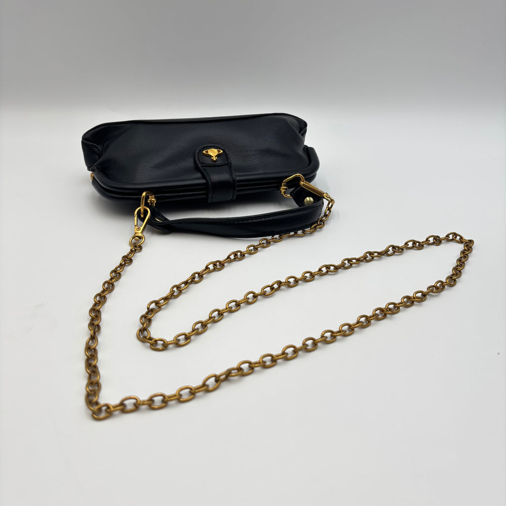Vivienne Westwood Abbey Leather Cross-Body Bag in Black