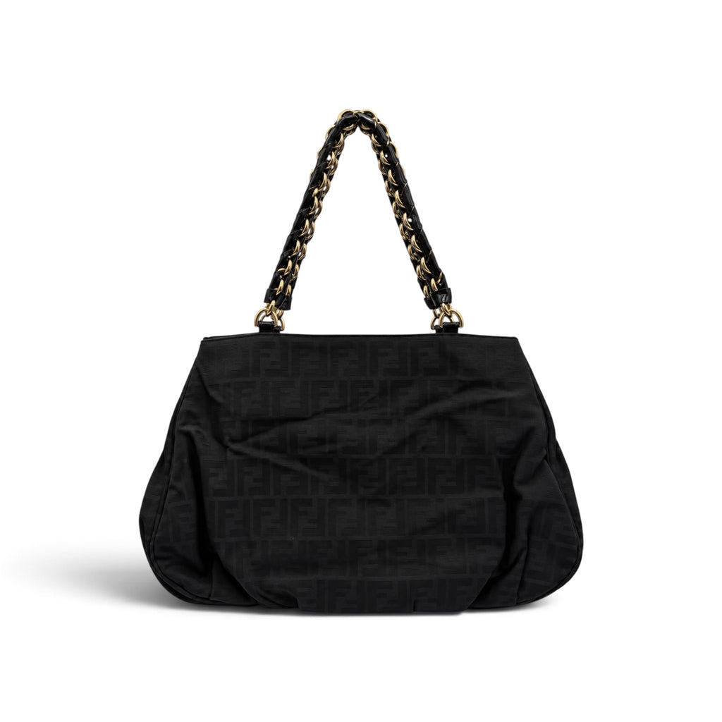 Fendi Zucca Mia Large Chain Shoulder Bag 2000s