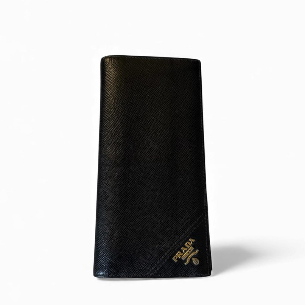 PRADA BLACK SAFFIANO LEATHER LONG WALLET
