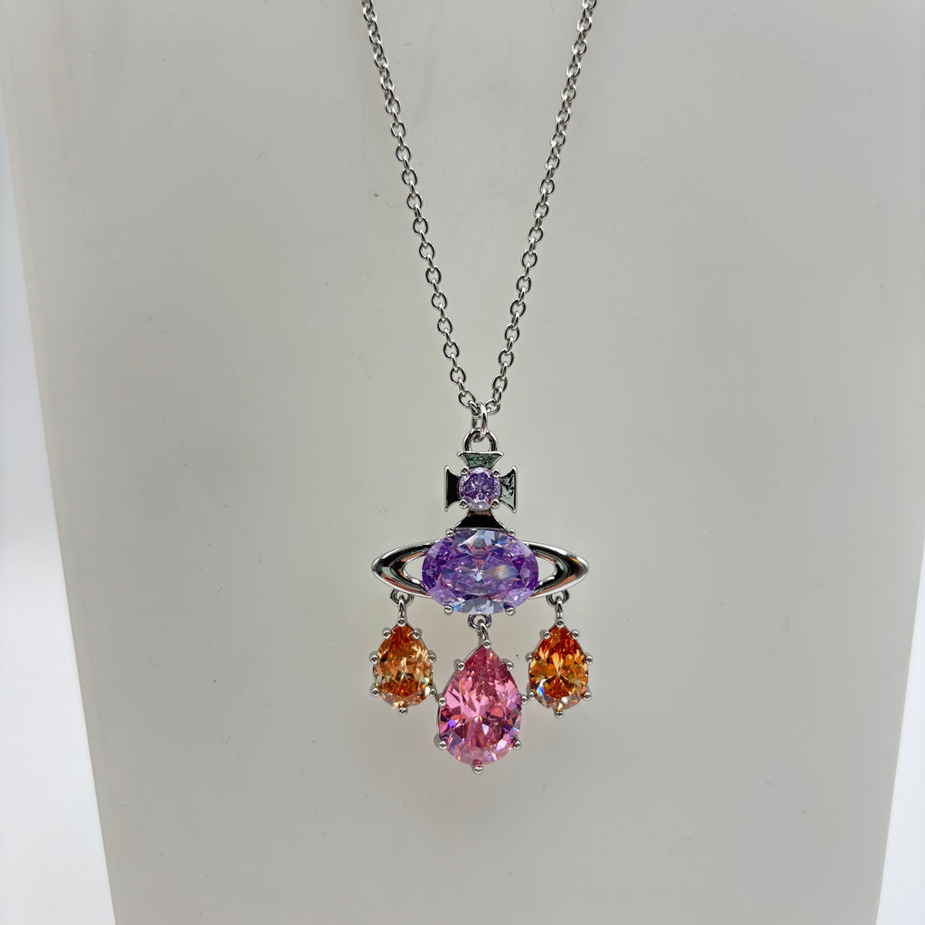 Vivienne Westwood Augusta Crystal Orb Pendant Necklace – Silver / Multicolor