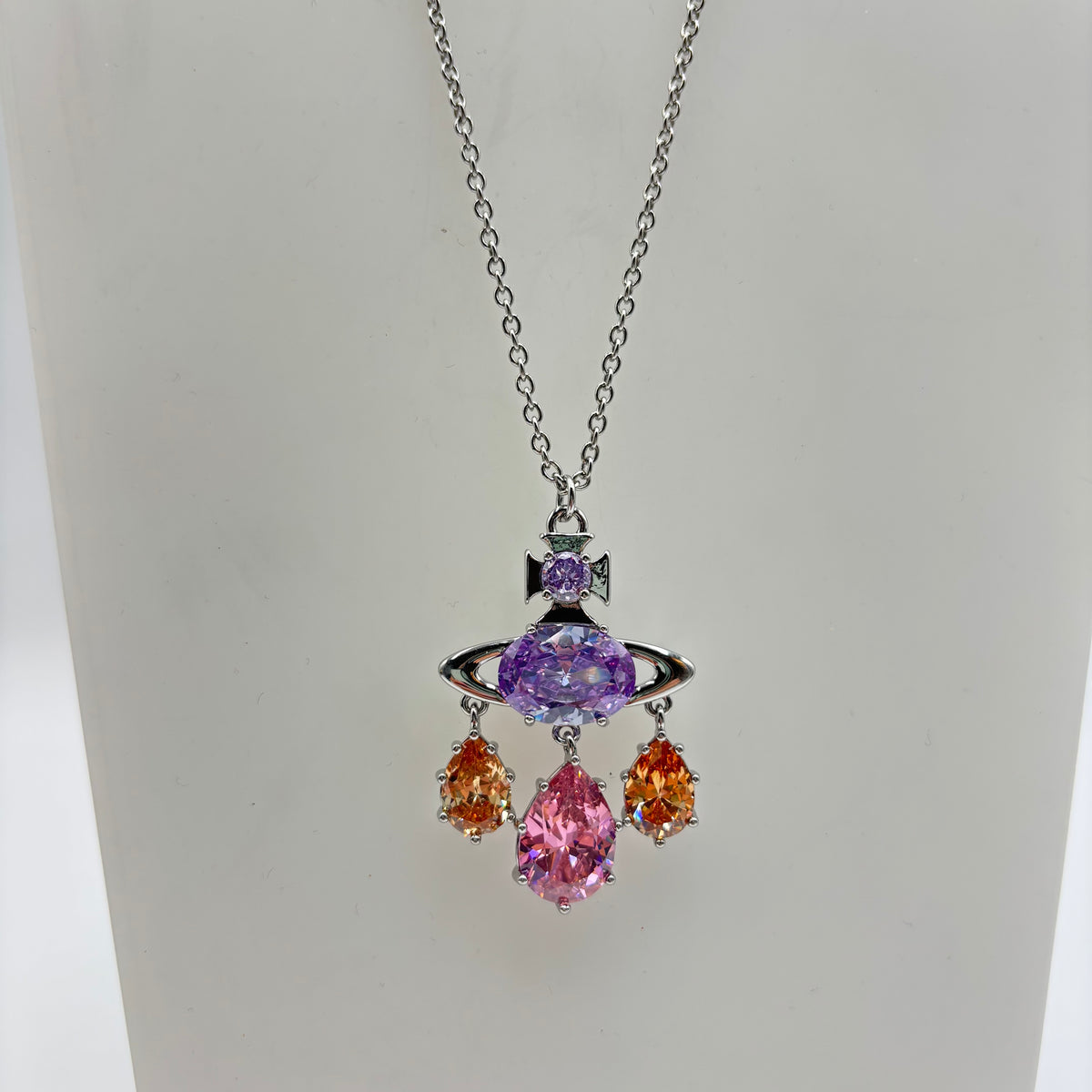 Vivienne Westwood Augusta Crystal Orb Pendant Necklace – Silver / Multicolor