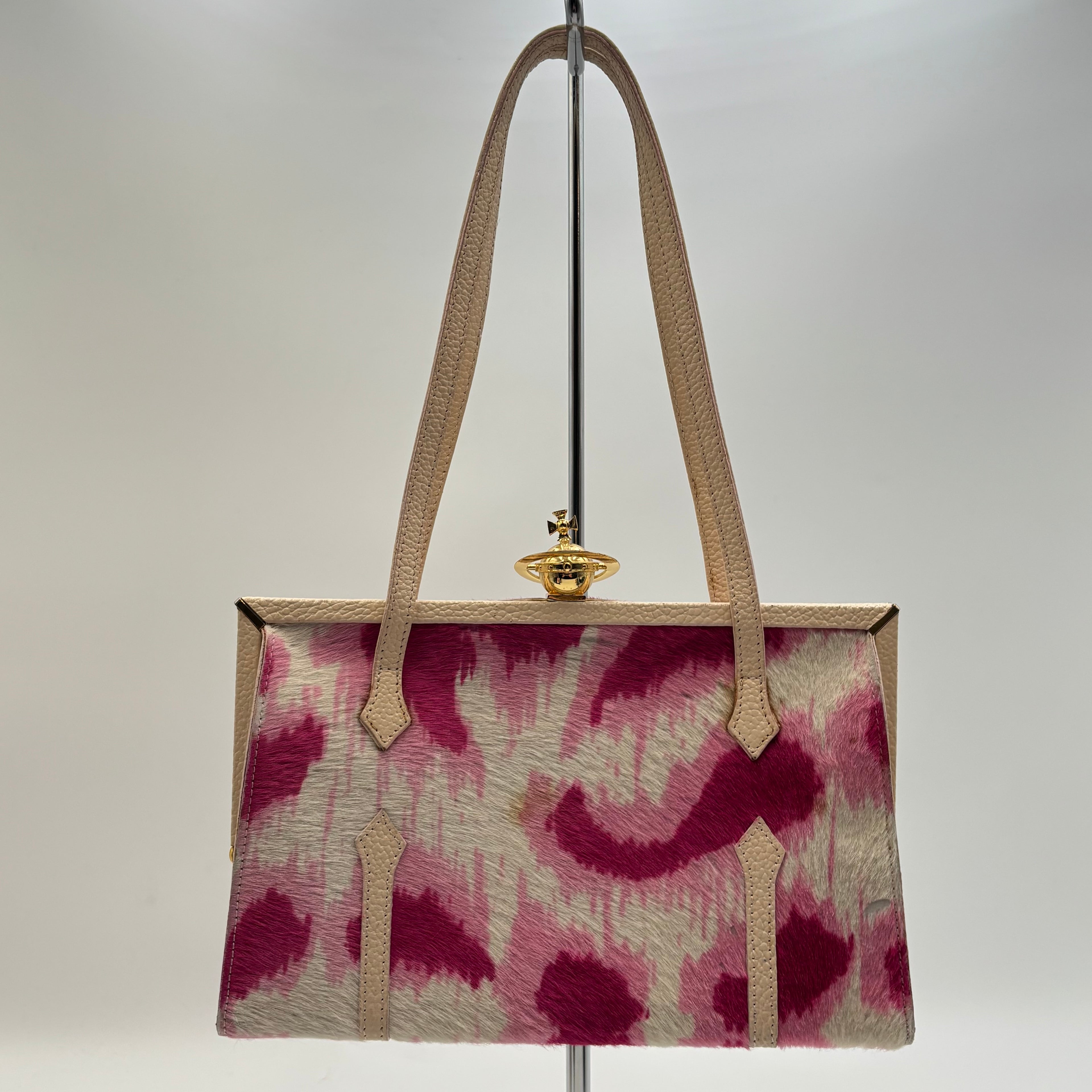 Vivienne Westwood Vintage Hot Pink Calf Hair Mini Shoulder Bag