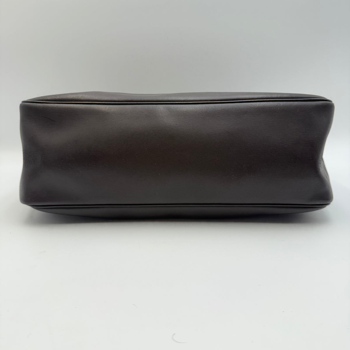 Longchamp Vintage Roseau Top Handle Satchel Bag Dark Brown Leather