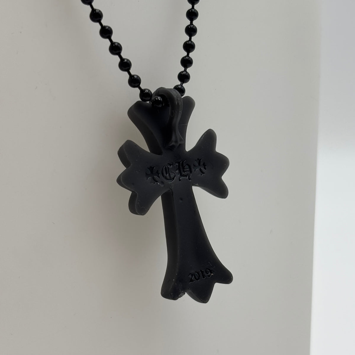 Chrome Hearts Tokyo 20th Anniversary Rubber CH Cross Necklace in Black