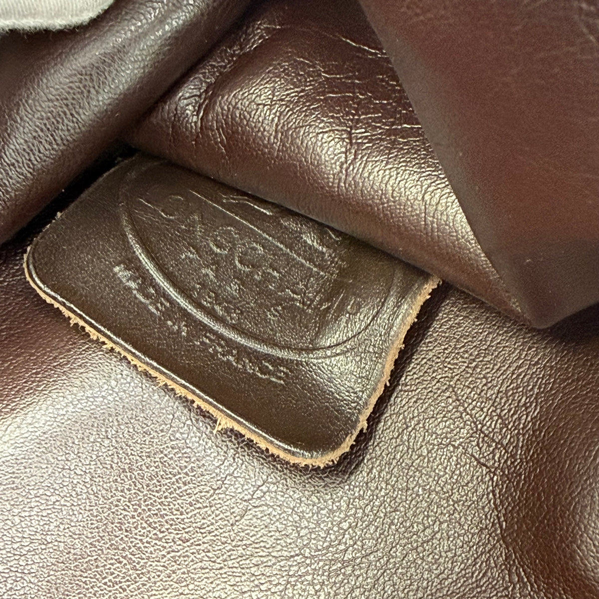 Longchamp Vintage Roseau Top Handle Satchel Bag Dark Brown Leather